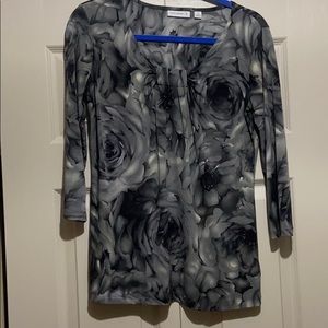 Susan Graver XS Black, printed blouse